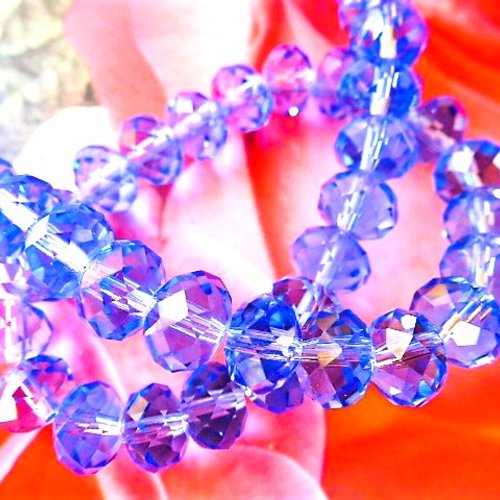 Perles cristal bleu outremer 8 x 6 mm