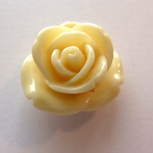 Cabochon tout en un en acrylique couleur ivoire modèle rose