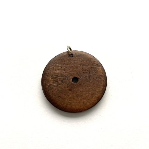 Pendentif rond 40 mm bois naturel