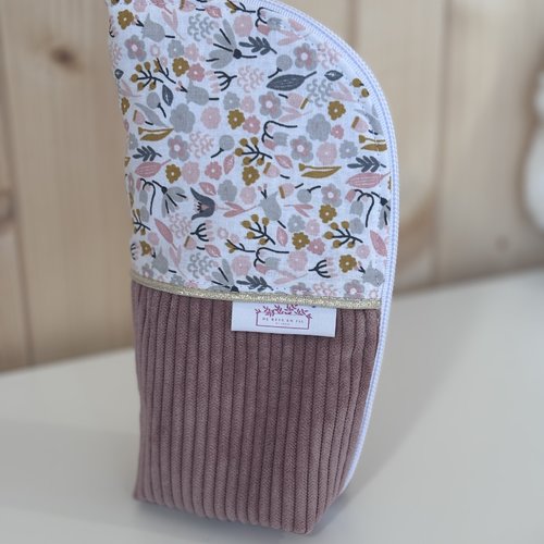 Trousse pot - trousse debout vieux rose - trousse crayon - trousse maquillage