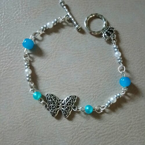 Bracelet papillon bleu