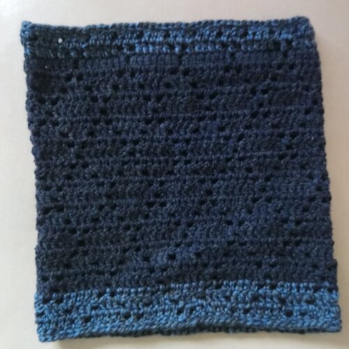 Snood homme crochet laine bleu foncé