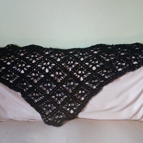 Châle chèche tête de mort noir