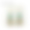 Boucles d'oreille bohème turquoise,argent 925,pierres de gemmes,tissus,fait main