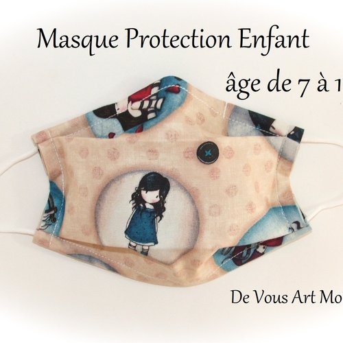Masque barrière tissus enfant,masque protection fille lavable,masque protection visage enfant