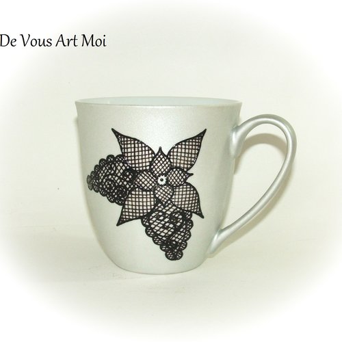 Mug tasse porcelaine,mug jumbo peint main,artisanal