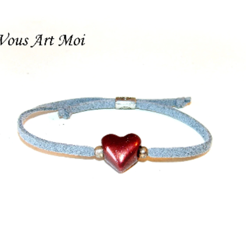 Bracelet cœur minimaliste original,bracelet céramique daim ajustable,fait main artisanal