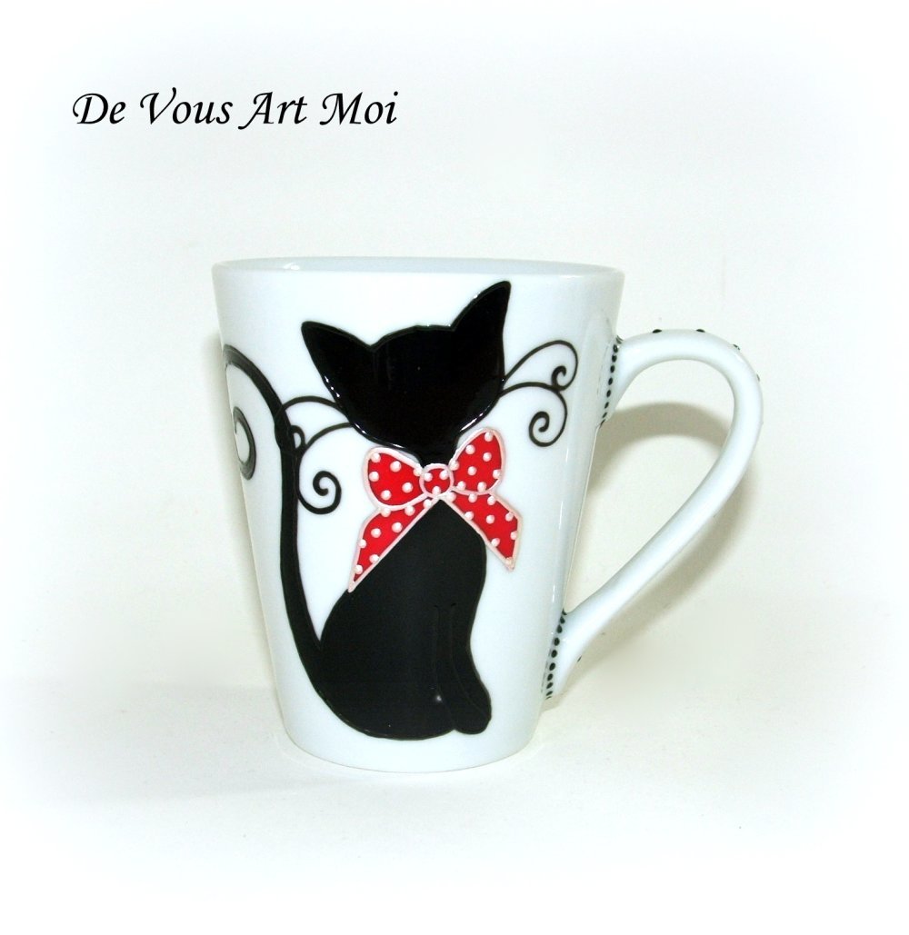 Mug chat musicien en porcelaine 25cl, Maison de Thés
