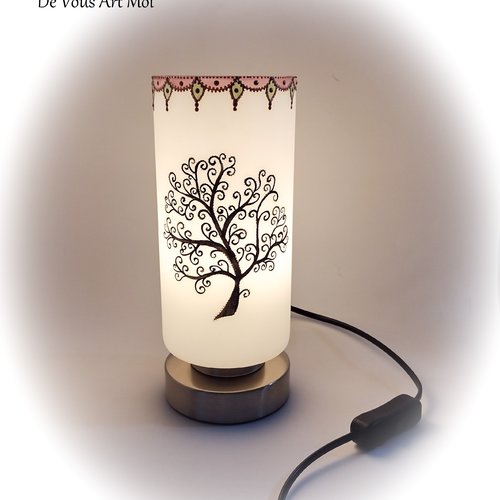 Lampe à poser lanterne originale colorée verre peint main - Un grand marché