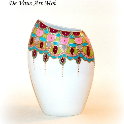Vase coloré fait main,porcelaine artisanal,décoration maison boho bohème