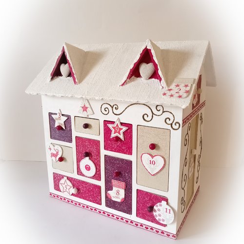 Calendrier de noël maison de noël calendrier avent noël original fait main artisanal