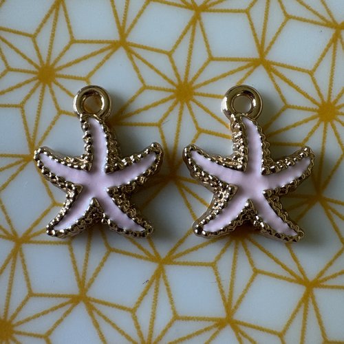 2 breloque étoile de mer rose doré