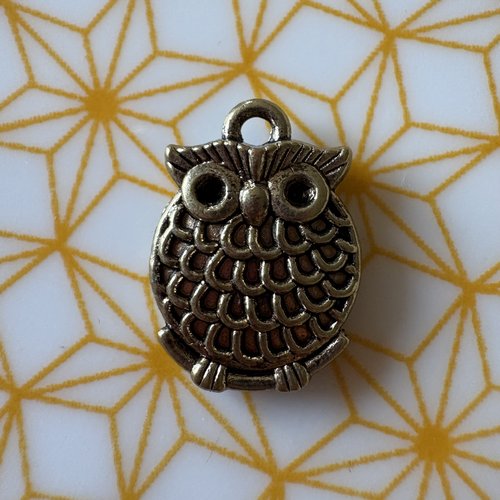 1 breloque hibou chouette bronze - pendentif pour créations de bijoux diy