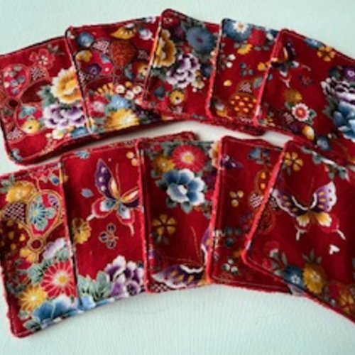Lot de 10 lingettes lavables et réutilisables