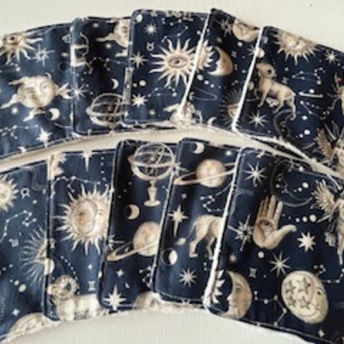 Lot de 10 lingettes lavables et réutilisables