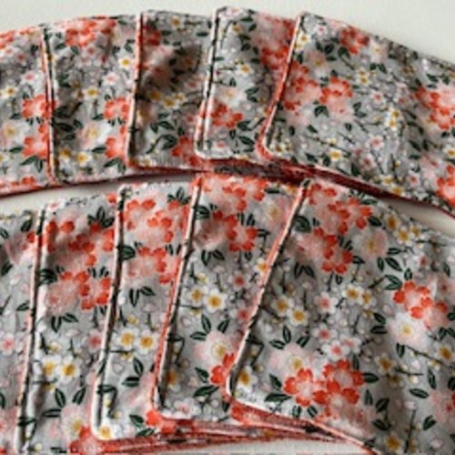Lot de 10 lingettes lavables et réutilisables