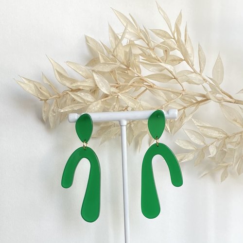 Boucles d'oreille victoria- vert transparent- avec coffret cadeau