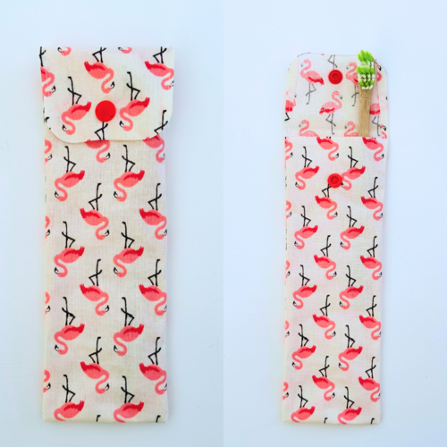 Pochette brosse à dents en coton enduit
