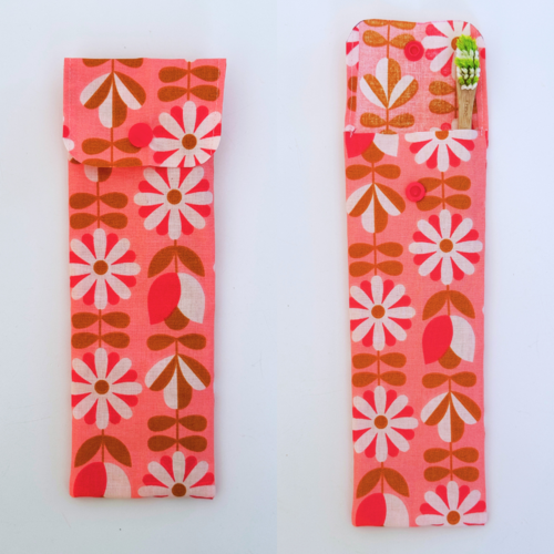 Pochette brosse à dents en coton enduit