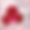 Aumônière en velours framboise doublée de satin et son cordon passementerie rose