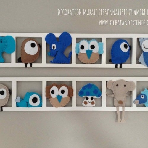 Cadeau De Noel Original Decoration Chambre Enfant Cadre Mural Avec Animaux Des Bois Un Grand Marche