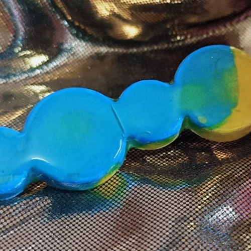 Barrette jaune et bleu