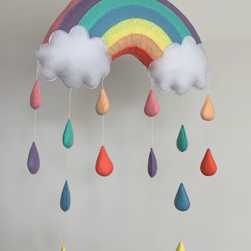 Décoration arc-en-ciel pastel. mobile bébé. décoration chambre bébé