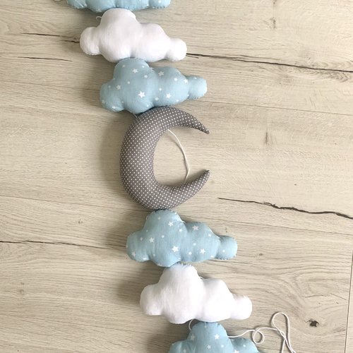 Guirlande lune, nuages. décoration chambre bébé