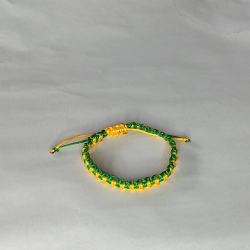 Bracelet d'amitié bicolore jaune et vert