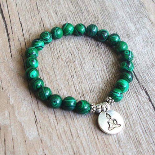 Bracelet en pierres naturelles malachite vertes