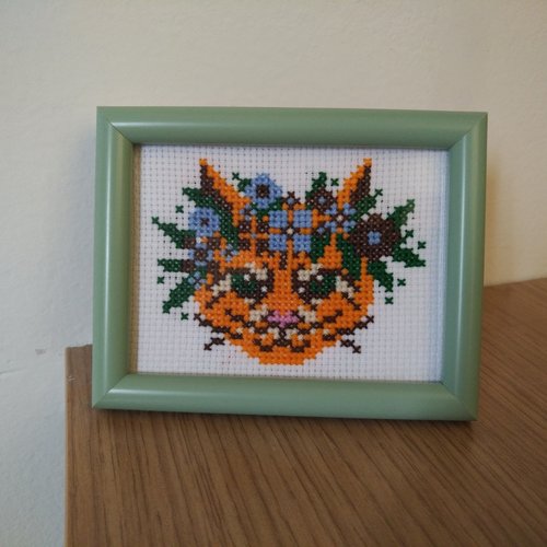 Cadre décoratif en point de croix