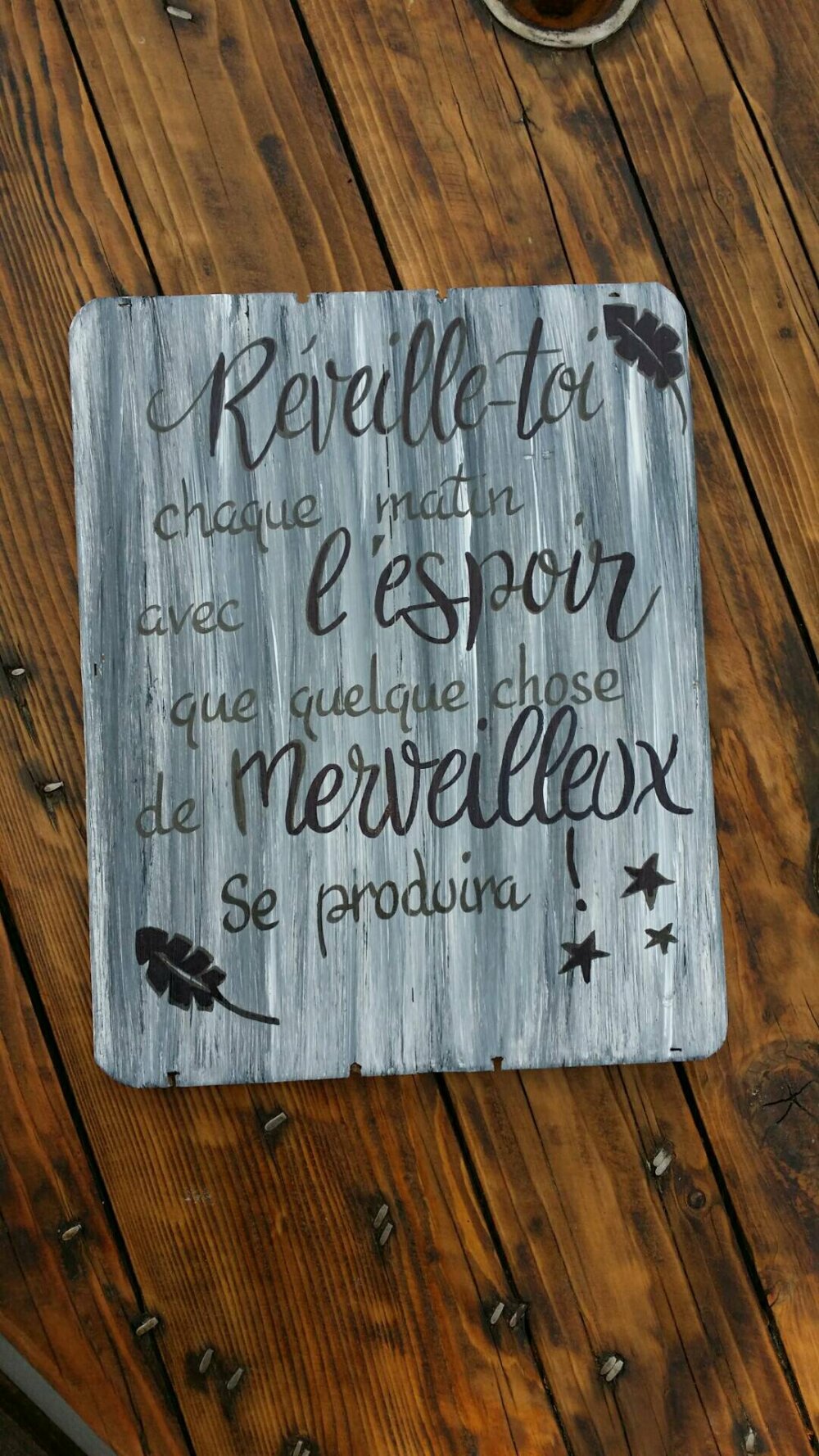 Tableau Citation Panneau Decoratif En Bois Affiche Scrabble Un Grand Marche