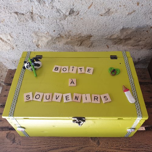 Boite A Souvenirs Cadeau Naissance Bebe Boite Bois Personnalisable Bapteme Noel Garcon Un Grand Marche