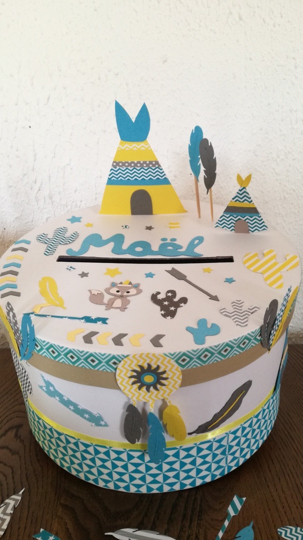 Urne Theme Tipi Cactus Fleche Renard Plumes Un Grand Marche