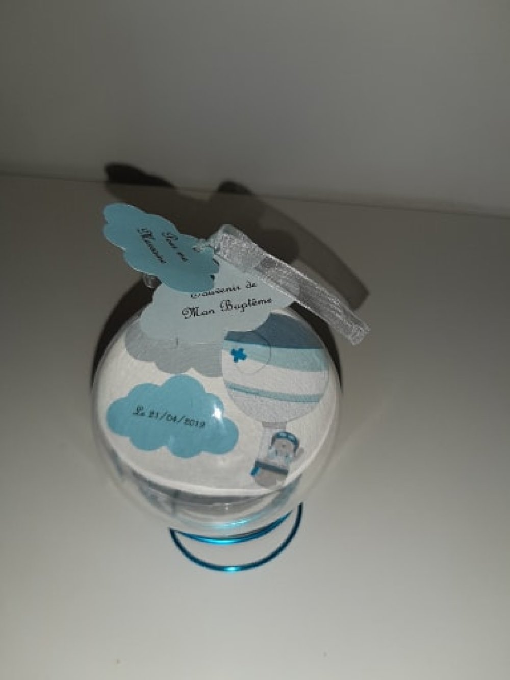 Boite Dragees Bapteme Boule Plexi Theme Ourson Un Grand Marche