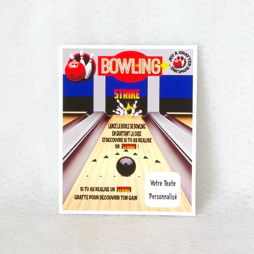 Jackpot bowling : 1 carte  jeu ticket à gratter annonce grossesse demande témoin parrain marraine bébé original mariage boule pétanque