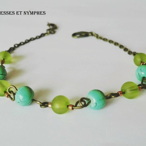 Bracelet perles vertes et miyuki  - collection déesses et nymphes