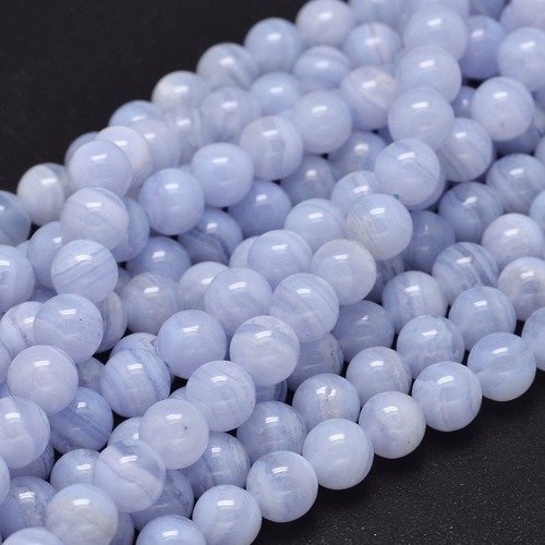 61 perles agate blue lace 6mm - blue lace agate - p0024