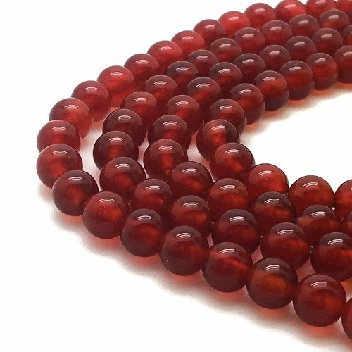 40 perles agate rouge 4mm naturelles - p0109
