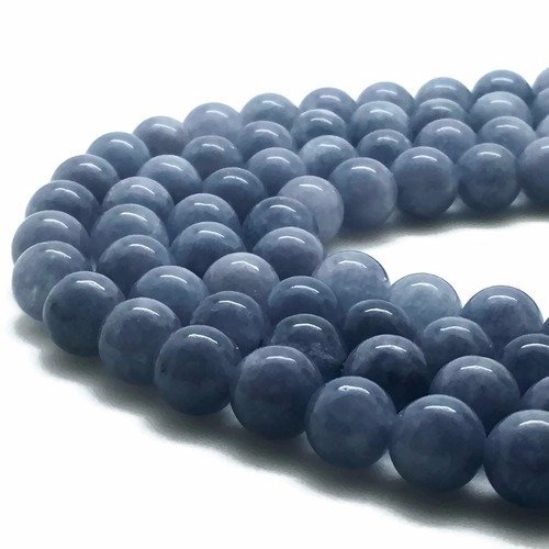 32 perles aigue marine 12mm naturelles - perles aquamarine 12mm - p0125