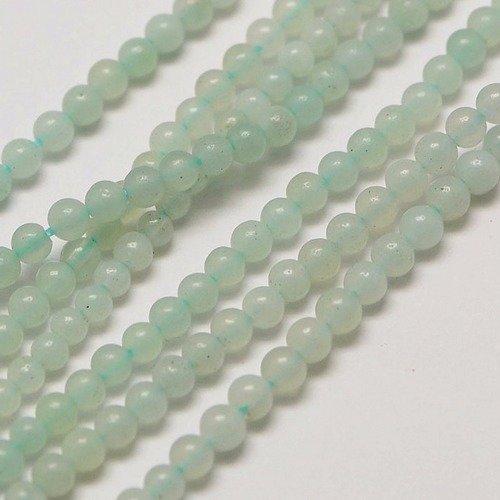 Fil perles amazonite 2mm bleu vert naturelles - p0126