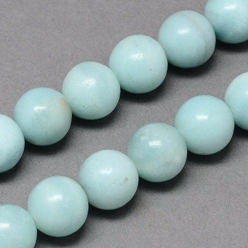 61 perles amazonite 6mm bleu vert naturelles - p0128
