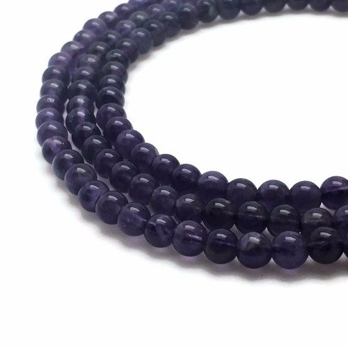 89 perles améthyste 4mm violet naturelles - p0137