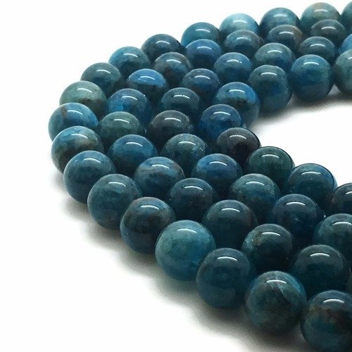 61 perles apatite 6mm bleu naturelles - p0145