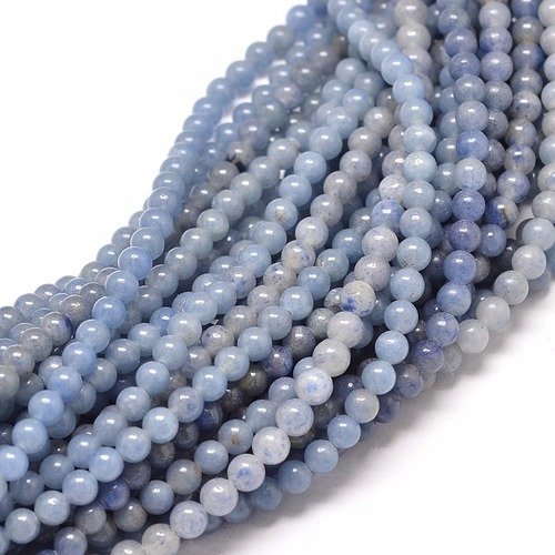 47 perles aventurine bleu 8mm naturelles - p0151