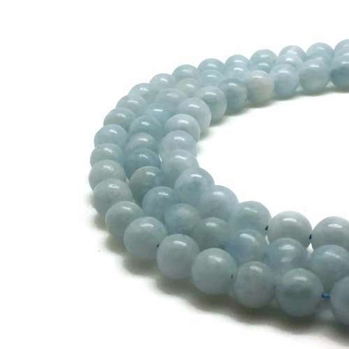 47 perles calcite 8mm bleu naturelles - p0172