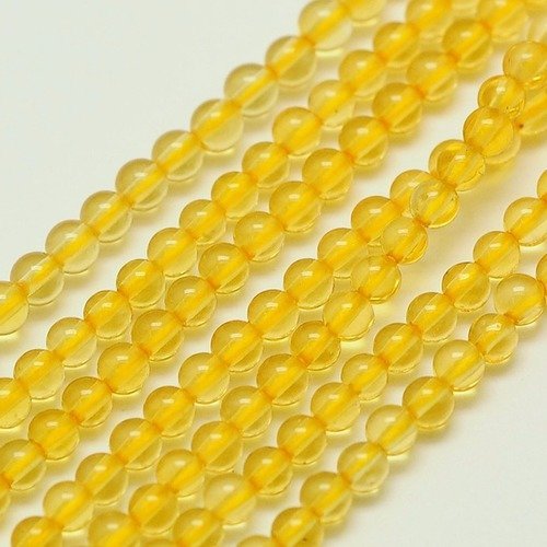 Fil perles citrine 2mm jaune naturelles - p0182