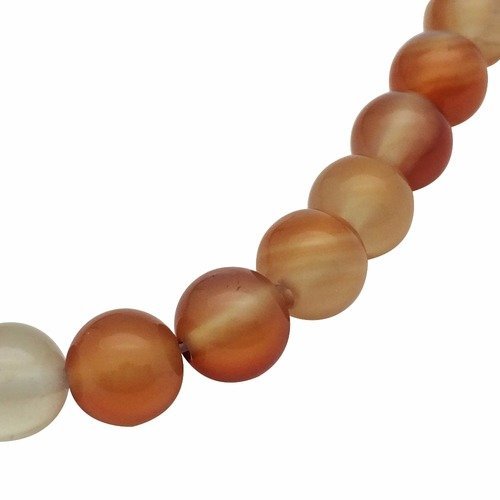 47 perles cornaline 8mm orange clair naturelles - p0196