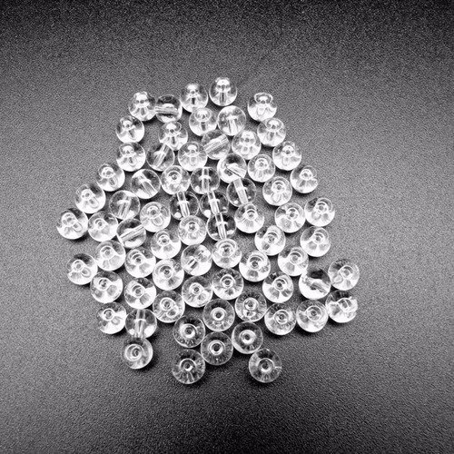 61 perles cristal de roche 6mm transparent naturelles - p0198