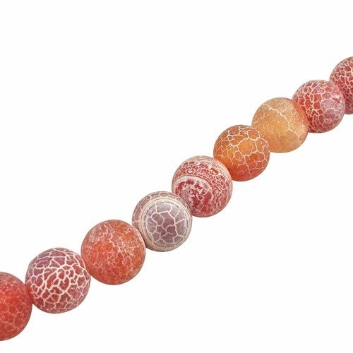 47 perles en agate craquelée 8mm arizona - p0205